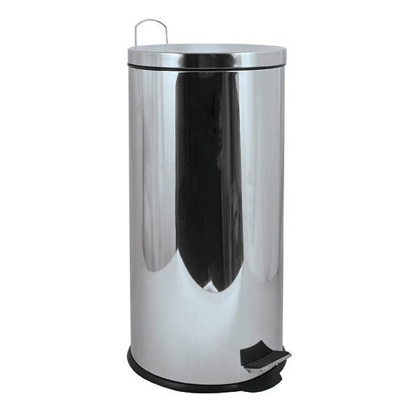 ABFALLSAMMLER 30 l  Metall  - Silberfarben/Schwarz, Basics, Kunststoff/Metall (29/63/29cm) - MSV-Spirella