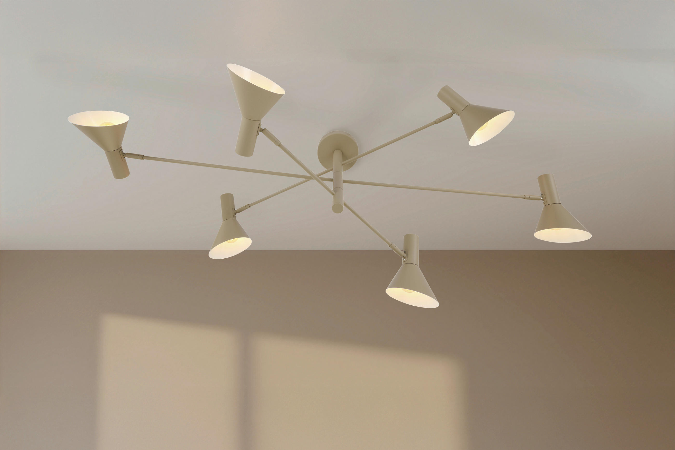 DECKENLEUCHTE 103/83/40.5 cm   - Beige, Design, Metall (103/83/40.5cm) - Collet's Monde