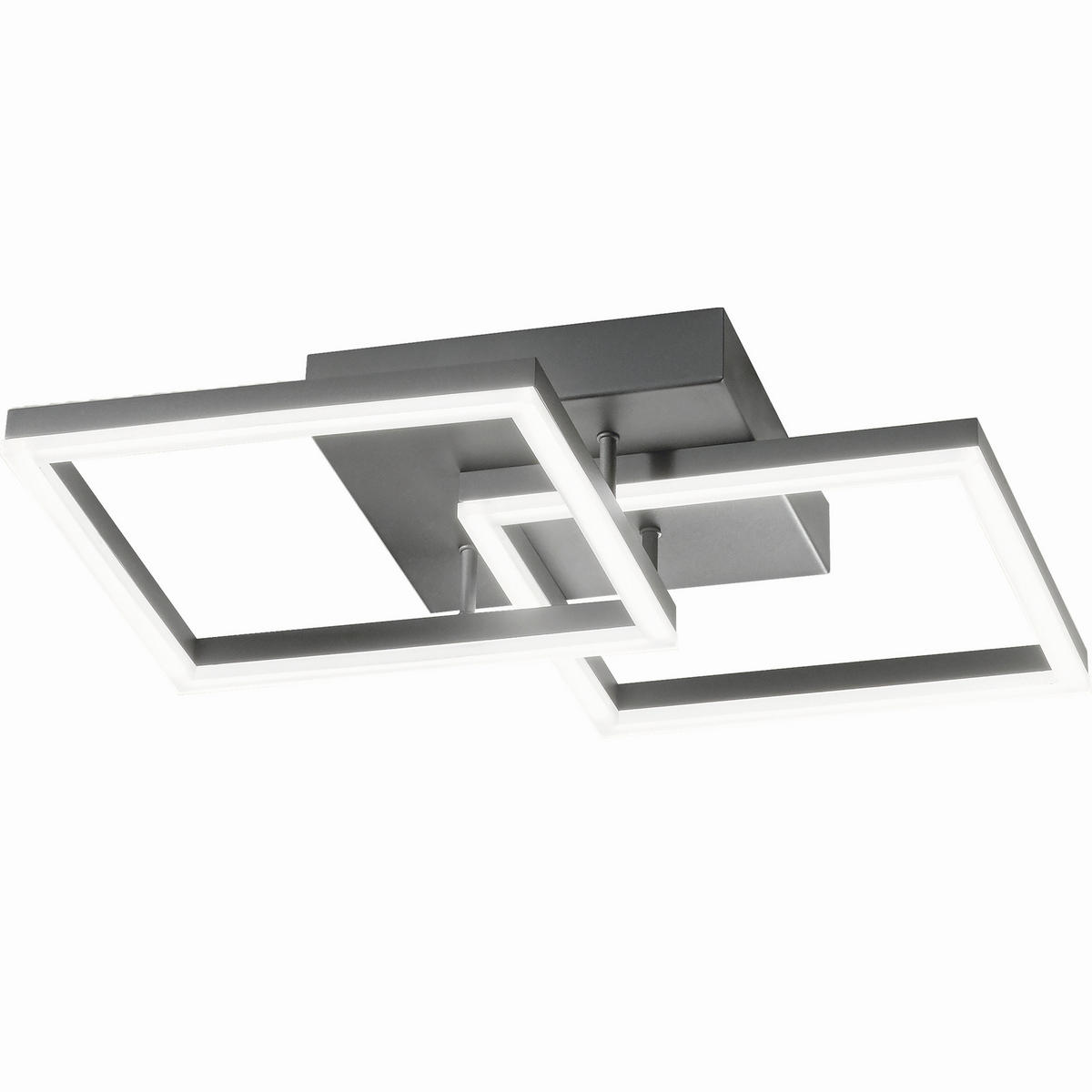 LED-DECKENLEUCHTE Bard 45/45/10 cm  - Anthrazit, Design, Kunststoff/Metall (45/45/10cm) - Fabas Luce