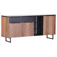 SIDEBOARD  in 180/80/42 cm  - Schwarz/Naturfarben, LIFESTYLE, Glas/Holzwerkstoff (180/80/42cm) - Landscape