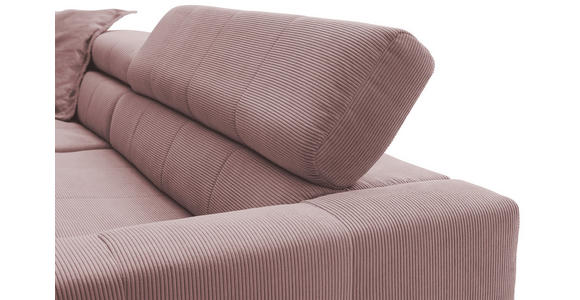 ECKSOFA in Feincord Altrosa  - Schwarz/Altrosa, KONVENTIONELL, Textil/Metall (219/311cm) - Hom`in