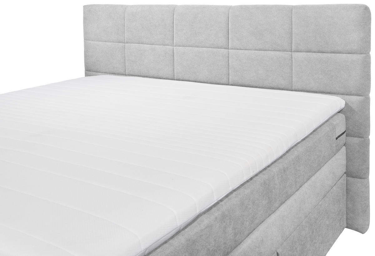 BOXSPRINGBETT 180/200 cm  in Silberfarben  - Silberfarben, Konventionell, Kunststoff/Textil (180/200cm) - MID.YOU