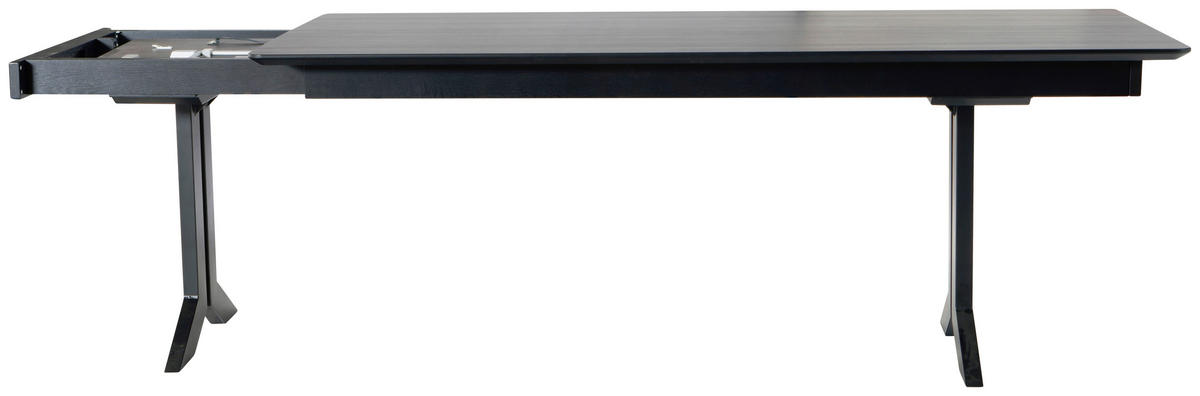 ESSTISCH in Metall, Kunststoff 200-300/100/76 cm  - Schwarz, Konventionell, Kunststoff/Metall (200-300/100/76cm) - Moderano