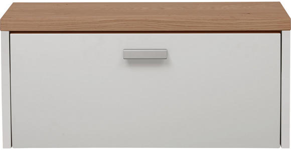 GARDEROBENBANK Wildeiche furniert Eichefarben, Weiß - Eichefarben/Alufarben, Design, Holz/Metall (92/42,5/31cm) - Dieter Knoll