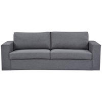 3-SITZER-SOFA Webstoff Dunkelgrau  - Dunkelgrau/Schwarz, MODERN, Kunststoff/Textil (232/87/88cm) - Livetastic