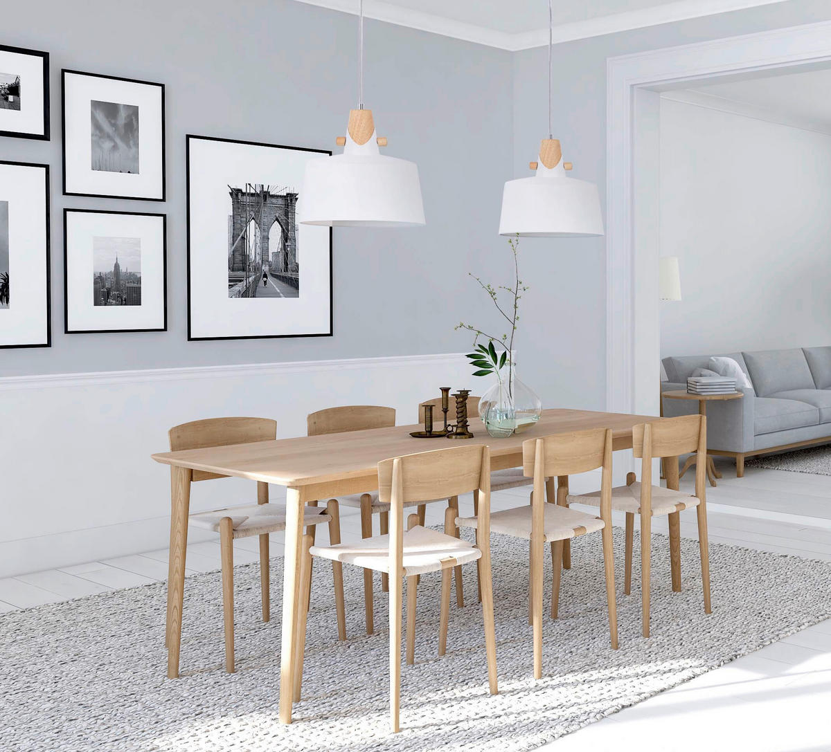HÄNGELEUCHTE Melena 28/150 cm  - Braun/Weiß, Design, Metall (28/150cm) - Globo