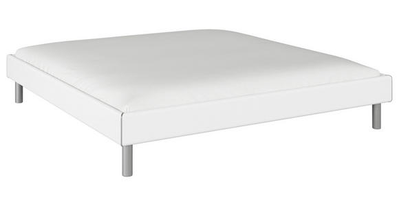 BETT 200/200 cm in Weiß - Alufarben/Weiß, Design, Holzwerkstoff/Metall (200/200cm) - Carryhome