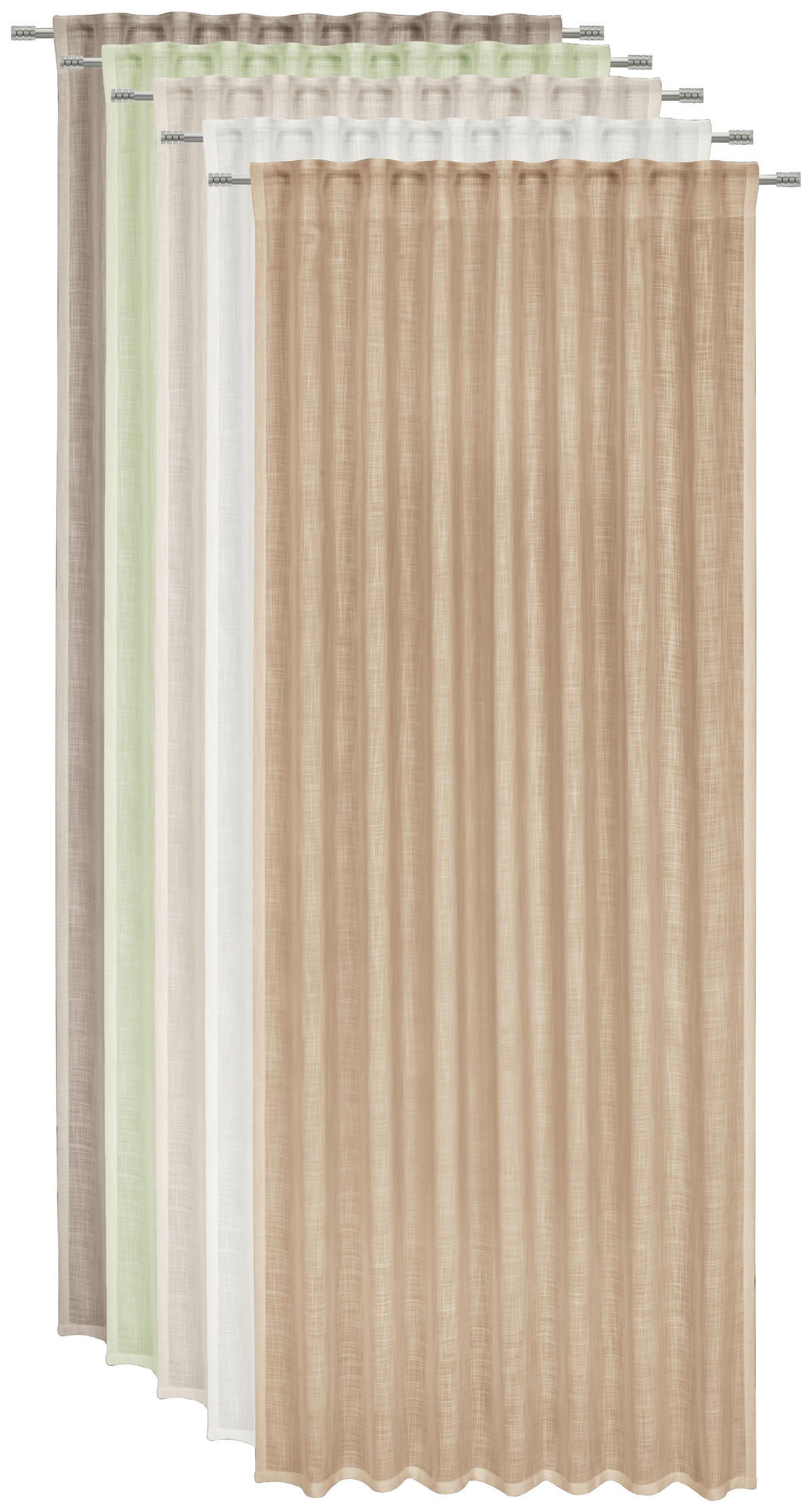 HOTOVÝ ZÁVĚS, poloprůhledné, 140/245 cm - terracotta, Natur, textil (140/245cm) - Esposa