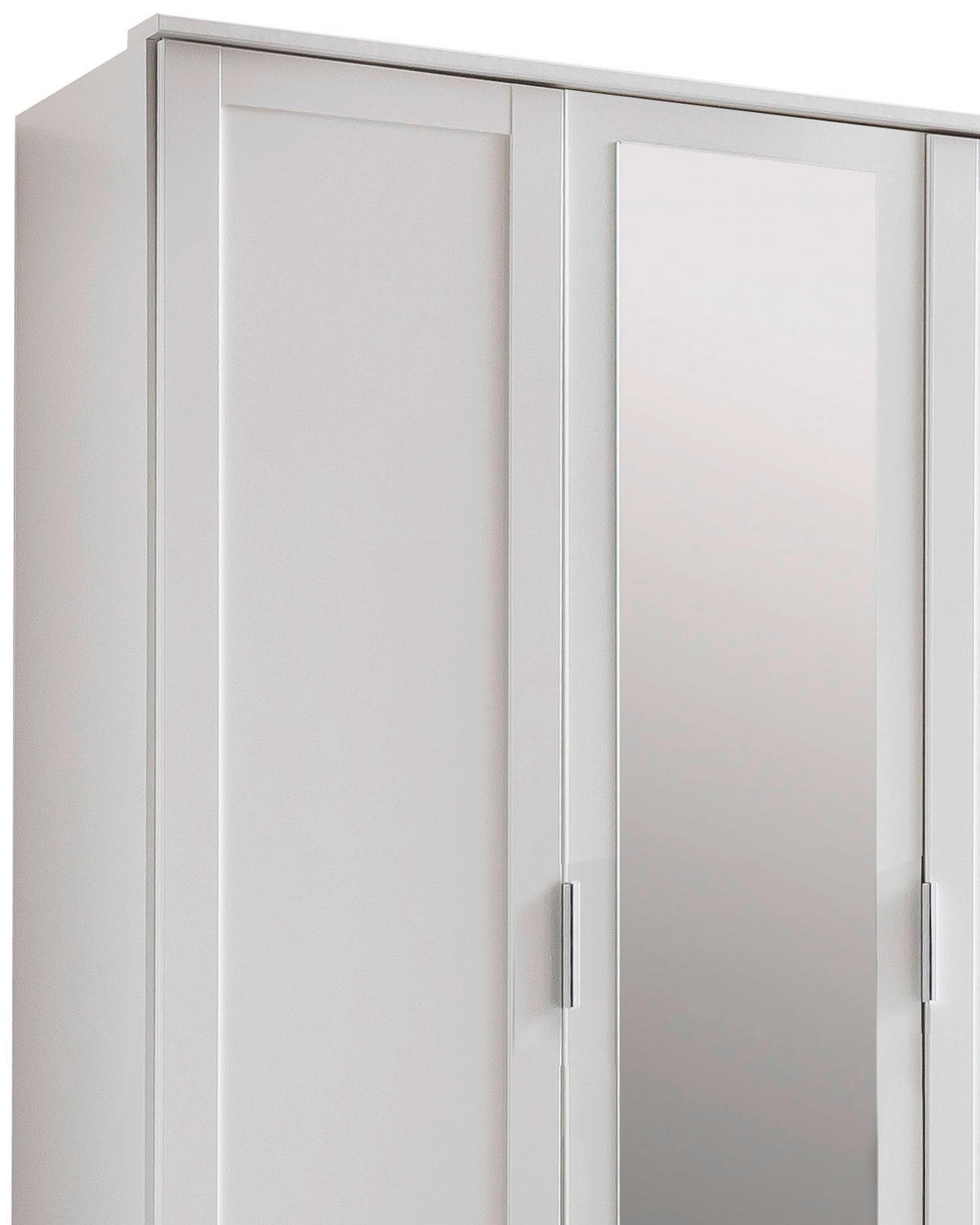 DREHTÜRENSCHRANK in Weiss  - Weiss/Silberfarben, Konventionell, Glas/Holzwerkstoff (135/210/58cm) - MID.YOU