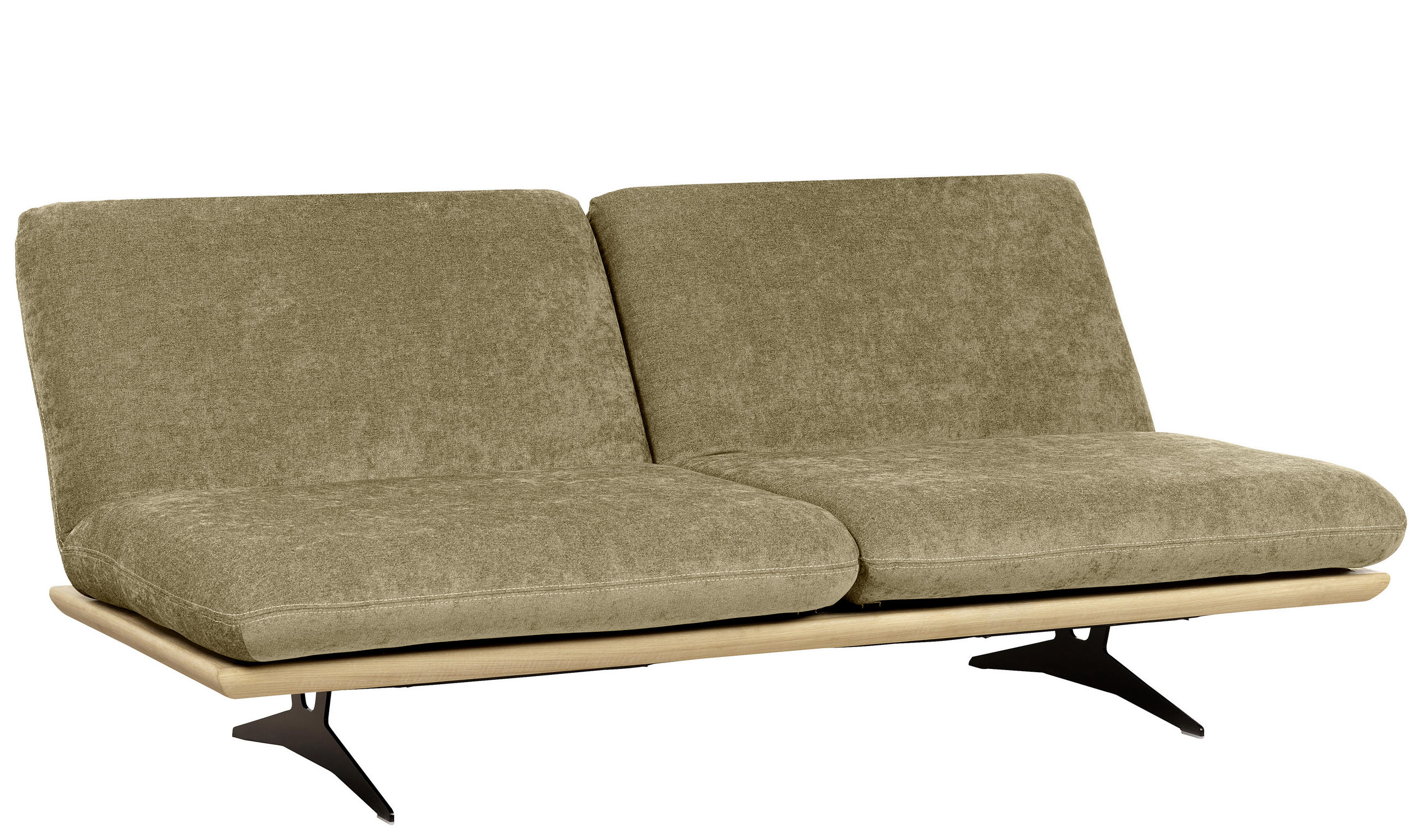 SCHLAFSOFA Grün, Eichefarben  - Eichefarben/Beige, Design, Holz/Textil (204/92/90cm) - Dieter Knoll