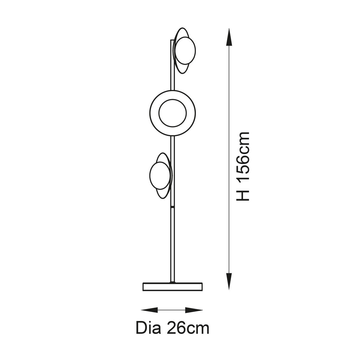 STEHLEUCHTE 26/165 cm    - Klar/Goldfarben, KONVENTIONELL, Glas/Metall (26/165cm) - ENDON