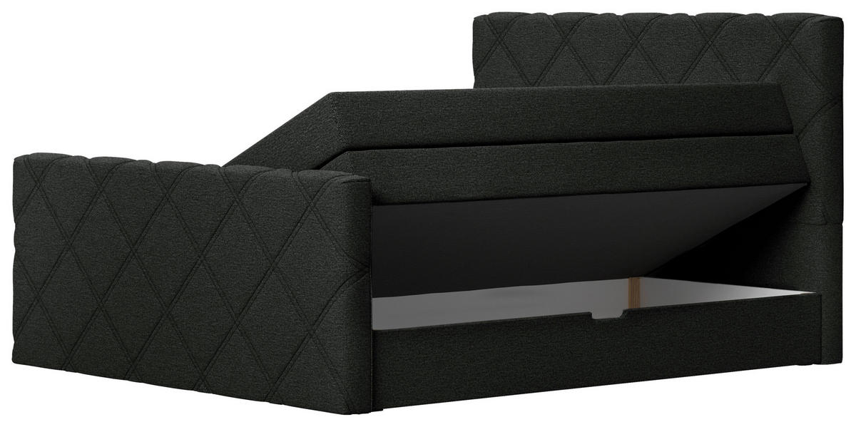 BOXSPRINGBETT 180/200 cm  in Schwarz  - Schwarz, KONVENTIONELL, Textil (180/200cm) - Esposa