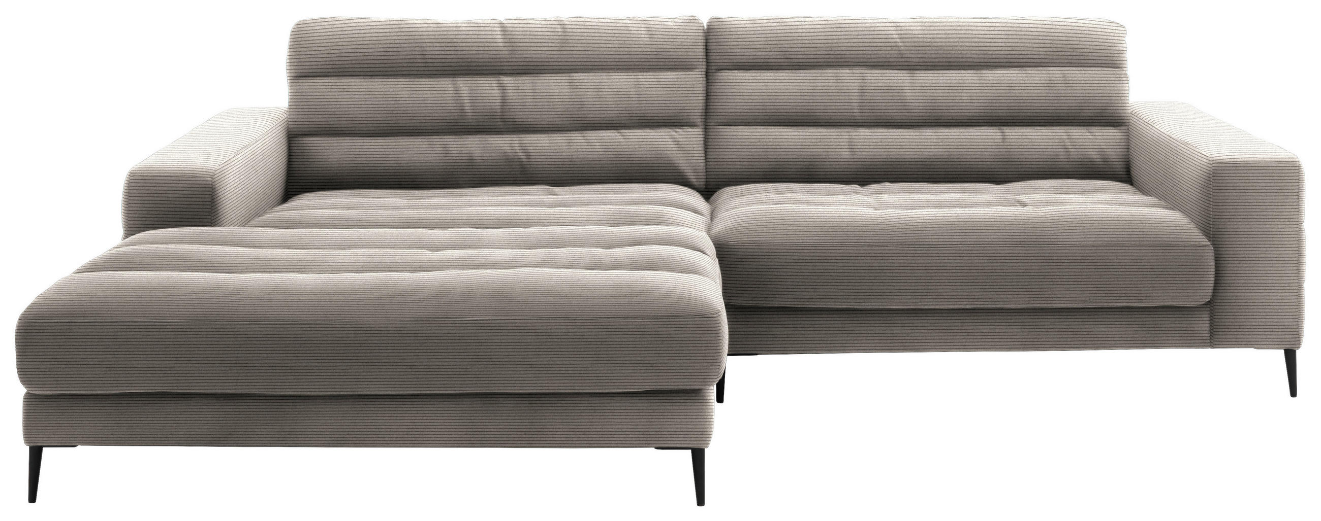 ECKSOFA in Cord Sandfarben  - Sandfarben/Schwarz, Design, Textil/Metall (207/296cm) - Dieter Knoll