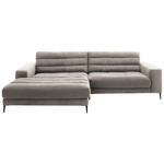 ECKSOFA in Cord Sandfarben  - Sandfarben/Schwarz, Design, Textil/Metall (207/296cm) - Dieter Knoll