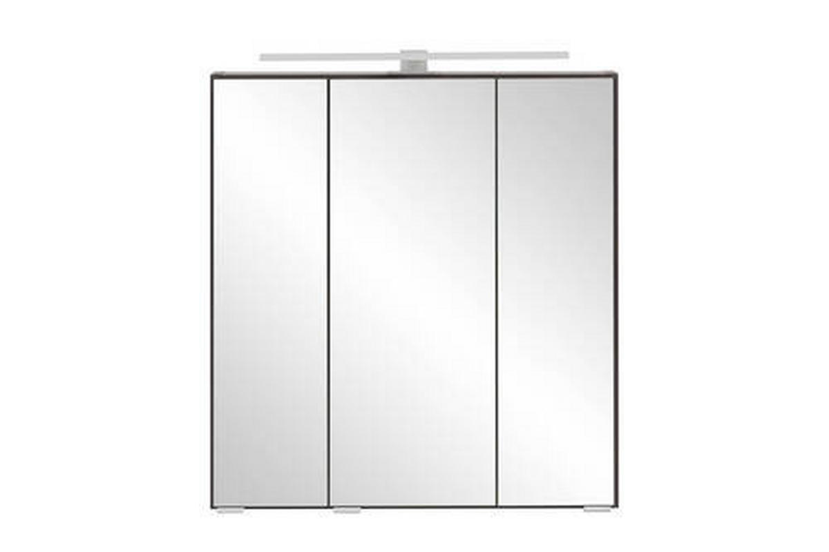 SPIEGELSCHRANK 60/64/20 cm  - Graphitfarben, Natur, Glas/Holzwerkstoff (60/64/20cm) - Xora