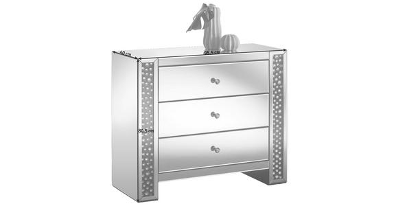 KOMMODE 95,5/80,5/40 cm - Silberfarben/Schwarz, Design, Glas/Holzwerkstoff (95,5/80,5/40cm) - Xora