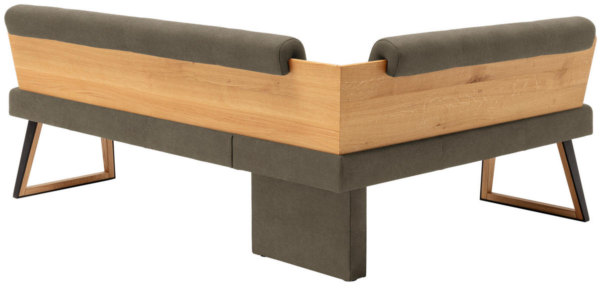ECKBANK 215/165 cm  in Schlammfarben, Wildeiche  - Wildeiche/Schlammfarben, Design, Holz/Textil (215/165cm) - Venda
