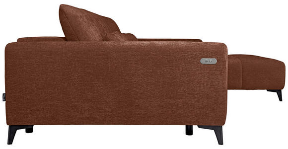 ECKSOFA  in Chenille Rostfarben  279/222 cm  - Rostfarben/Schwarz, KONVENTIONELL, Kunststoff/Textil (279/222cm) - Hom`in