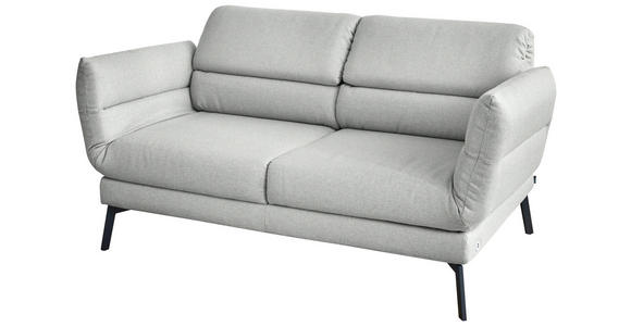 2-SITZER-SOFA Flachgewebe Hellgrau  - Hellgrau/Schwarz, Design, Textil/Metall (178-226/83-113/96-177cm) - Dieter Knoll