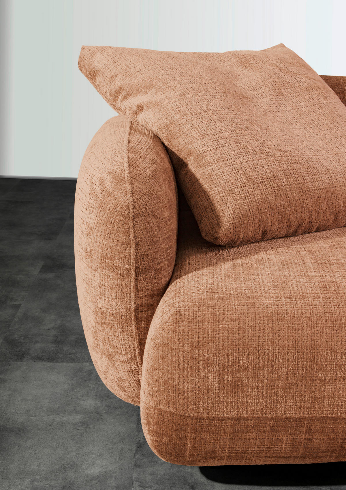 BIGSOFA Chenille Rostfarben  - Rostfarben/Schwarz, Modern, Kunststoff/Textil (270/112/125cm) - Carryhome