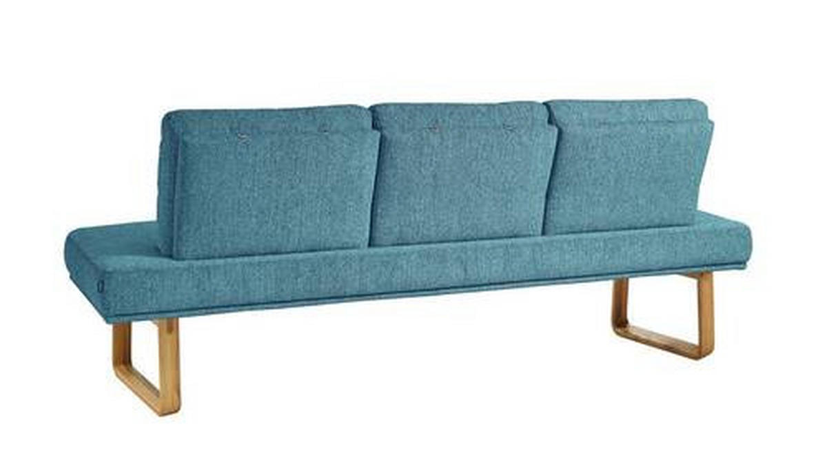 SITZBANK 224/92/78 cm  in Hellblau  - Eichefarben/Hellblau, Design, Holz/Textil (224/92/78cm) - Dieter Knoll