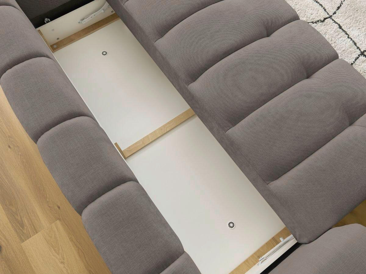 SCHLAFSOFA FUJI Leinenoptik Taupe  inkl.  - Taupe/Schwarz, MODERN, Kunststoff/Textil (251/113/88cm)