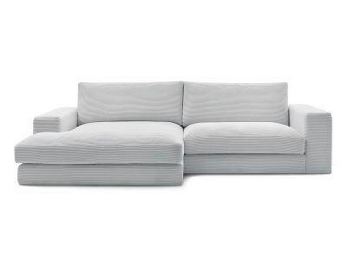 ECKSOFA  LEONARD Hellgrau Cord  - Hellgrau/Schwarz, MODERN, Kunststoff/Textil (159/274cm)