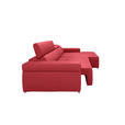 ECKSOFA DUA in Echtleder Rot  293/170 cm  - Chromfarben/Rot, Design, Leder/Metall (293/170cm) - Novel