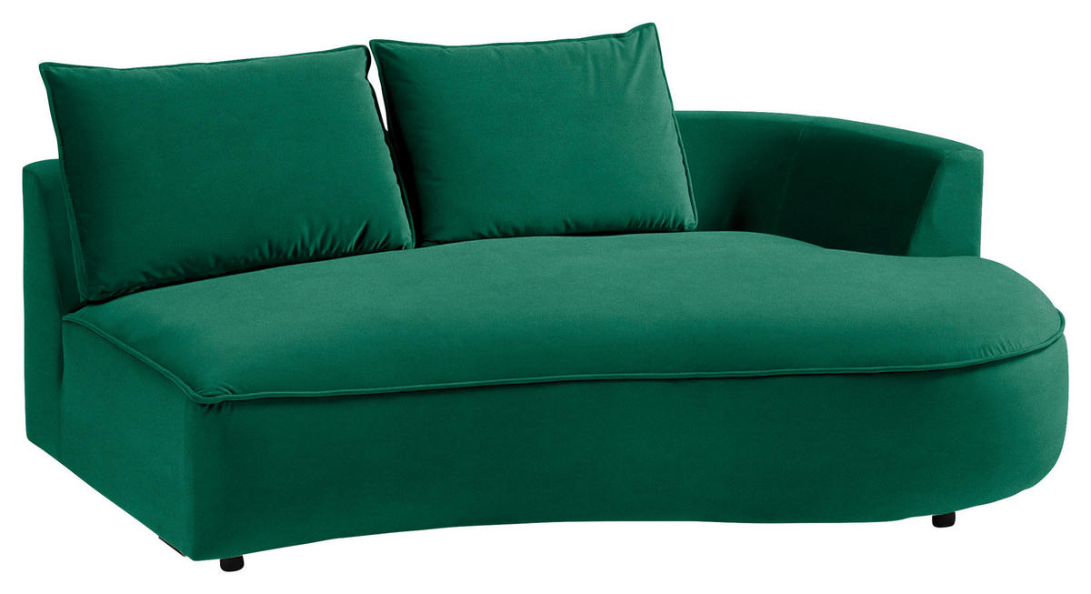 BIGSOFA in Samt Grün  - Schwarz/Grün, Design, Kunststoff/Textil (154/82/322cm) - home24