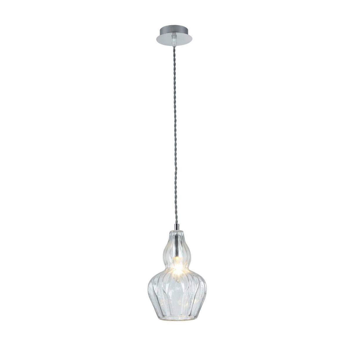 PENDELLEUCHTE 16/23 cm    - Transparent/Nickelfarben, Trend, Glas/Metall (16/23cm) - MAYTONI