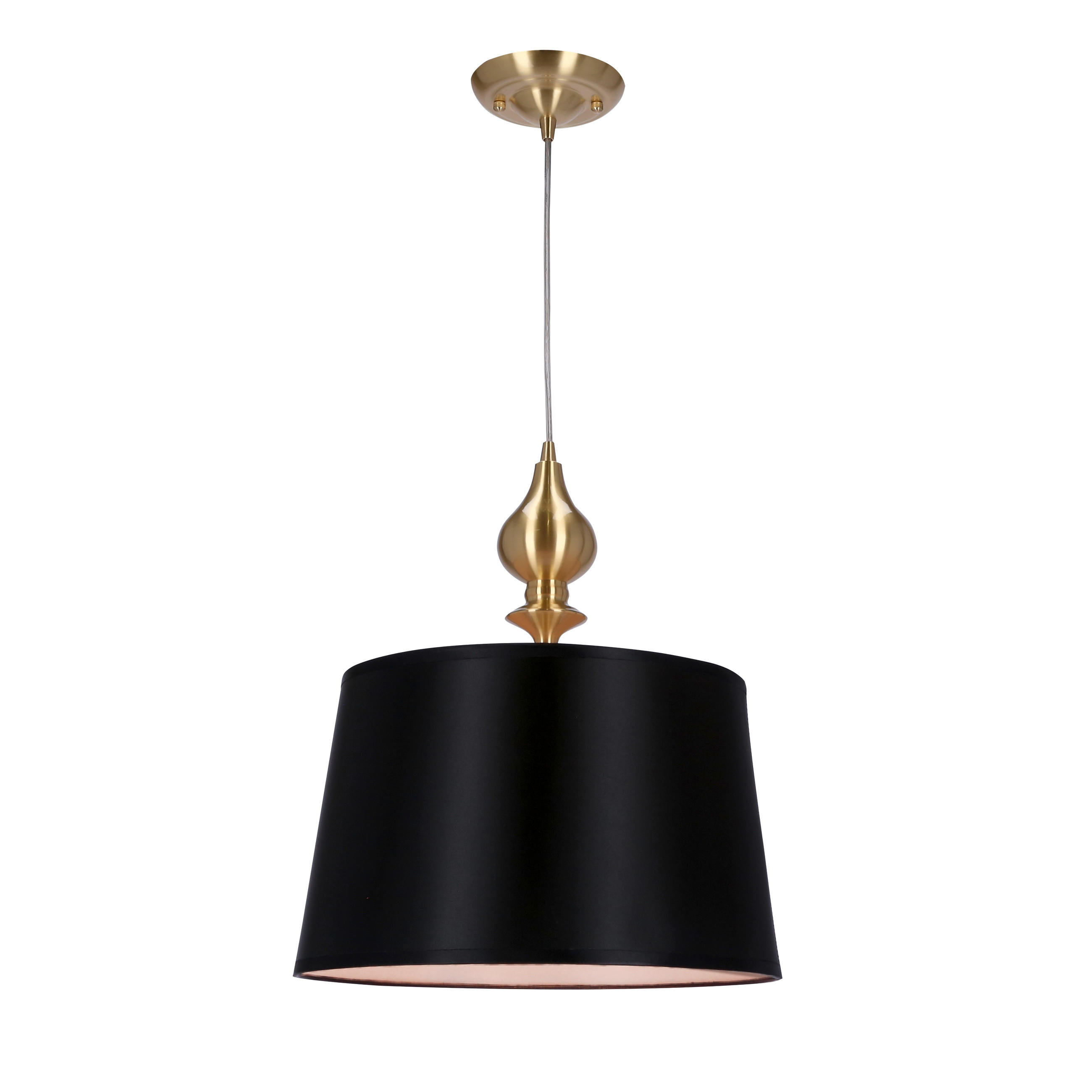 PENDELLAMPA Prima 35/35/120 cm  - svart/guldfärgad, Klassisk, metall/plast (35/35/120cm)