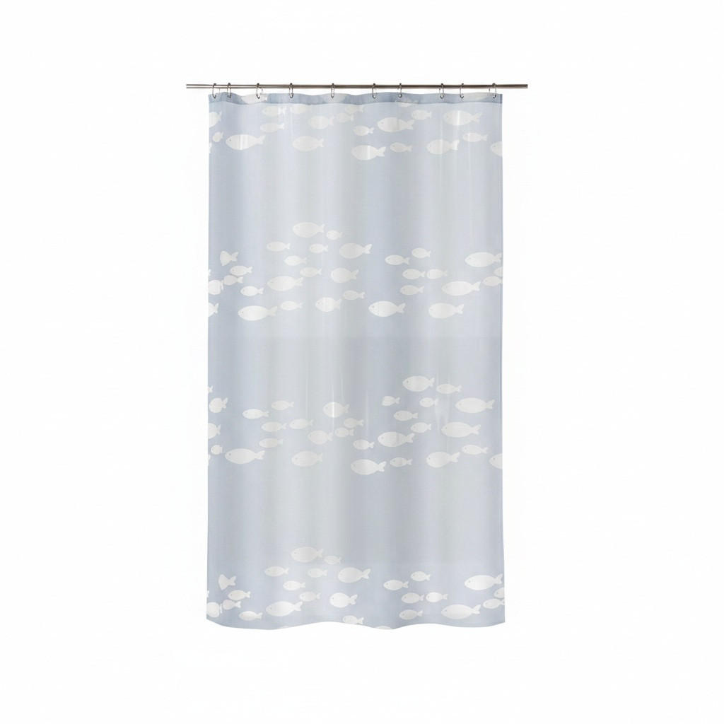 DUSCHVORHANG SARDAI 180/200 cm  - Weiß, Basics, Kunststoff (180/200cm) - Spirella