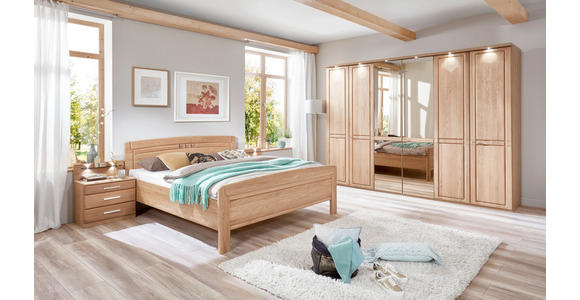 SCHLAFZIMMER 180/200 cm  in Eichefarben  - Eichefarben, KONVENTIONELL, Glas/Holz (180/200cm) - Venda