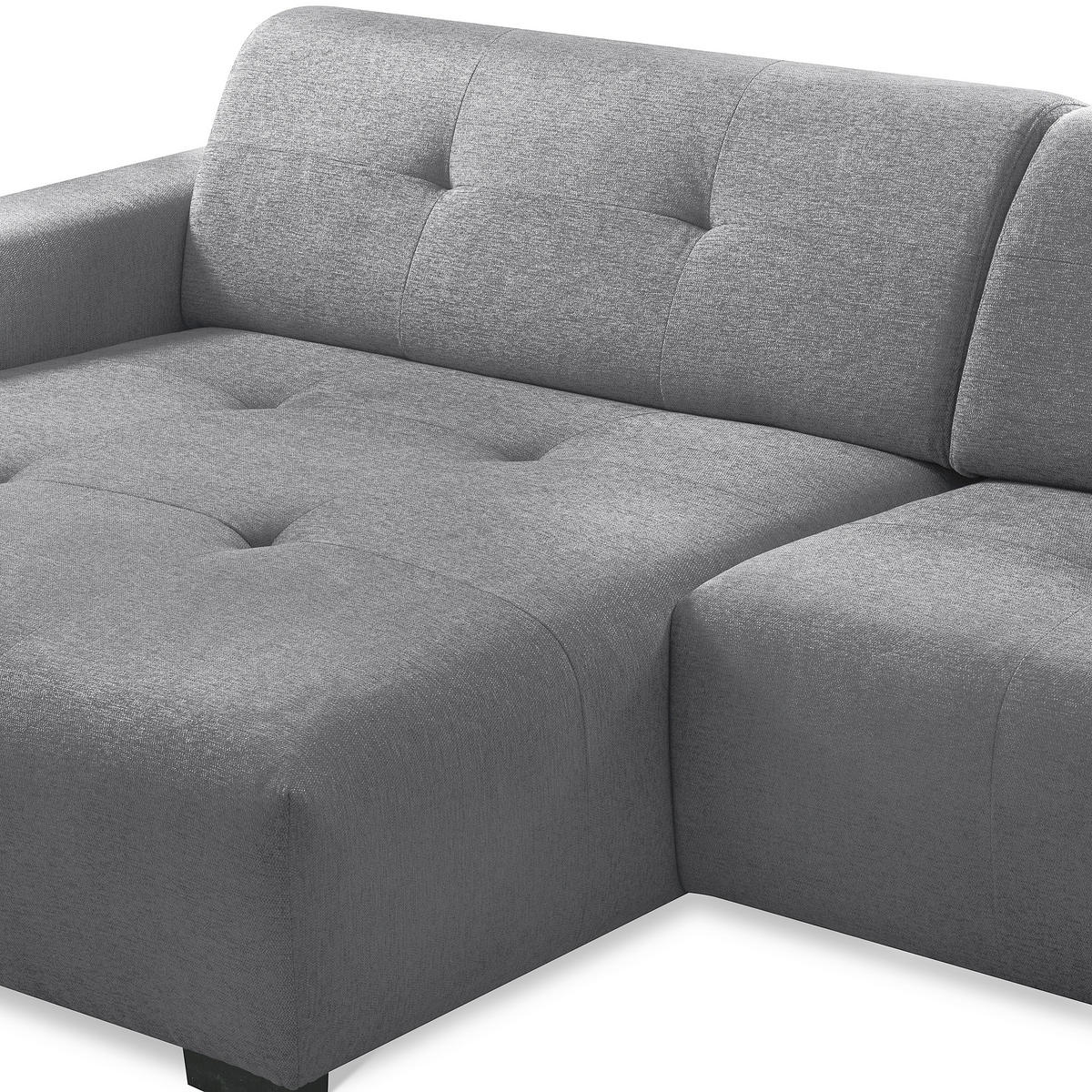 ECKSOFA AUSTIN Grau Flachgewebe Sitztiefenverstellung  - Schwarz/Grau, Design, Kunststoff/Textil (169/286cm) - Livetastic