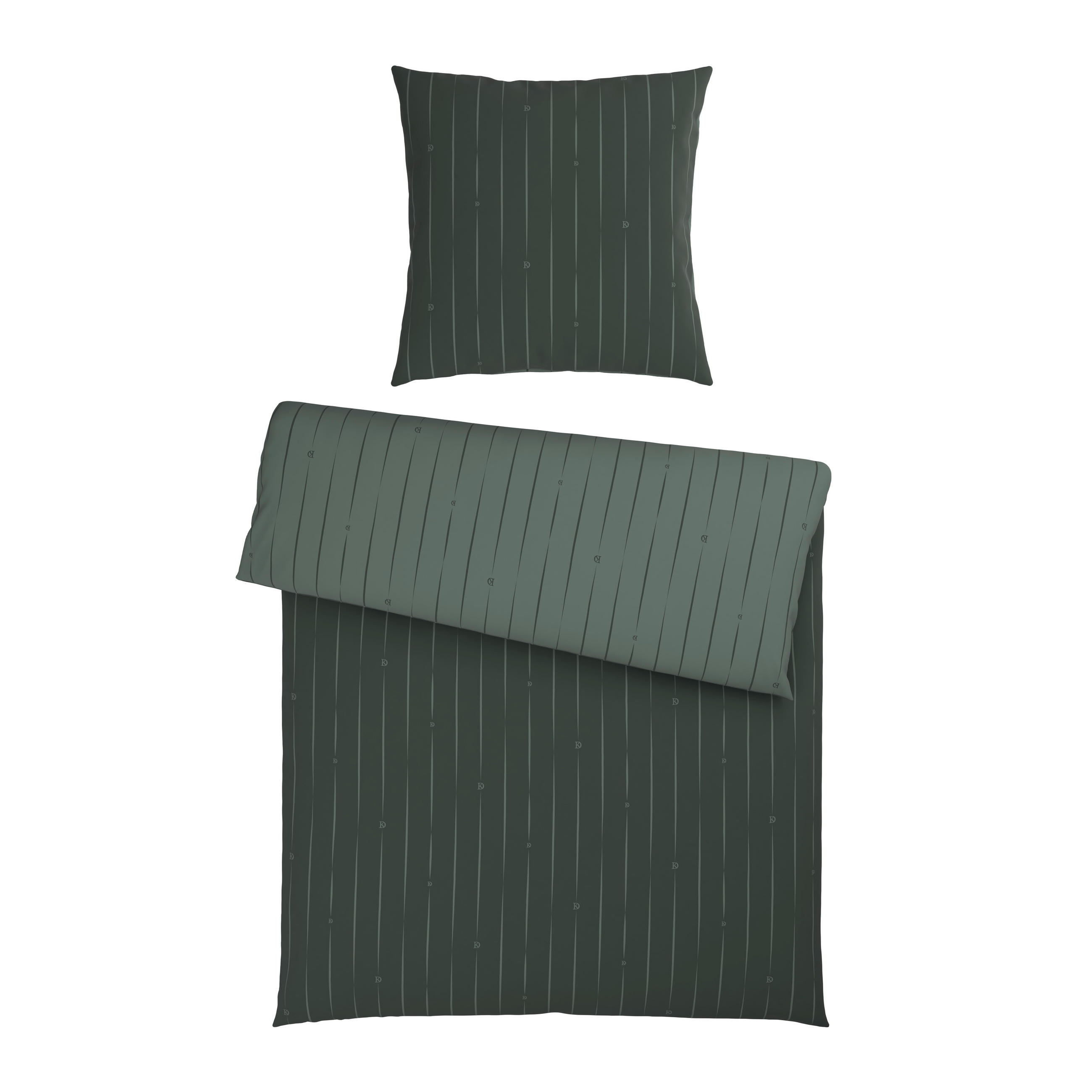 WENDEBETTWÄSCHE STRIPES DK Flanell 135/200 cm  - Grün, Design, Textil (135/200cm) - Dieter Knoll