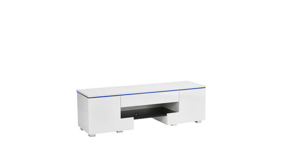 LOWBOARD  in 140/44/40 cm  - Silberfarben/Weiß, Design, Glas/Holzwerkstoff (140/44/40cm) - Carryhome