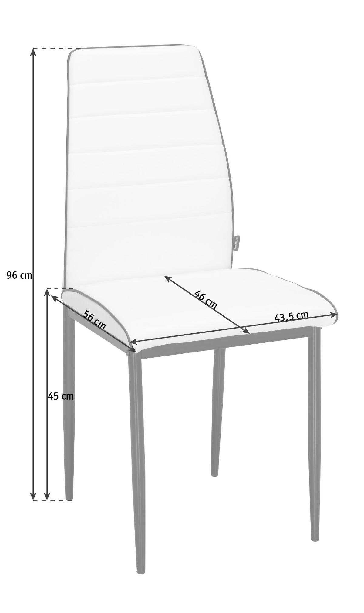STOLIČKA, 43,5/96/58 cm - čierna/biela, Design, kov/textil (43,5/96/58cm) - Carryhome