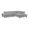 ECKSOFA Chenille Hellgrau  - Chromfarben/Hellgrau, Konventionell, Textil/Metall (312/234cm) - Livetastic