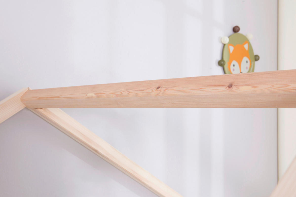 HAUSBETT Matratze, Rollrost, Absturzsicherung 120/200 cm  in Naturfarben  - Weiß/Naturfarben, MODERN, Holz/Textil (120/200cm) - MID.YOU
