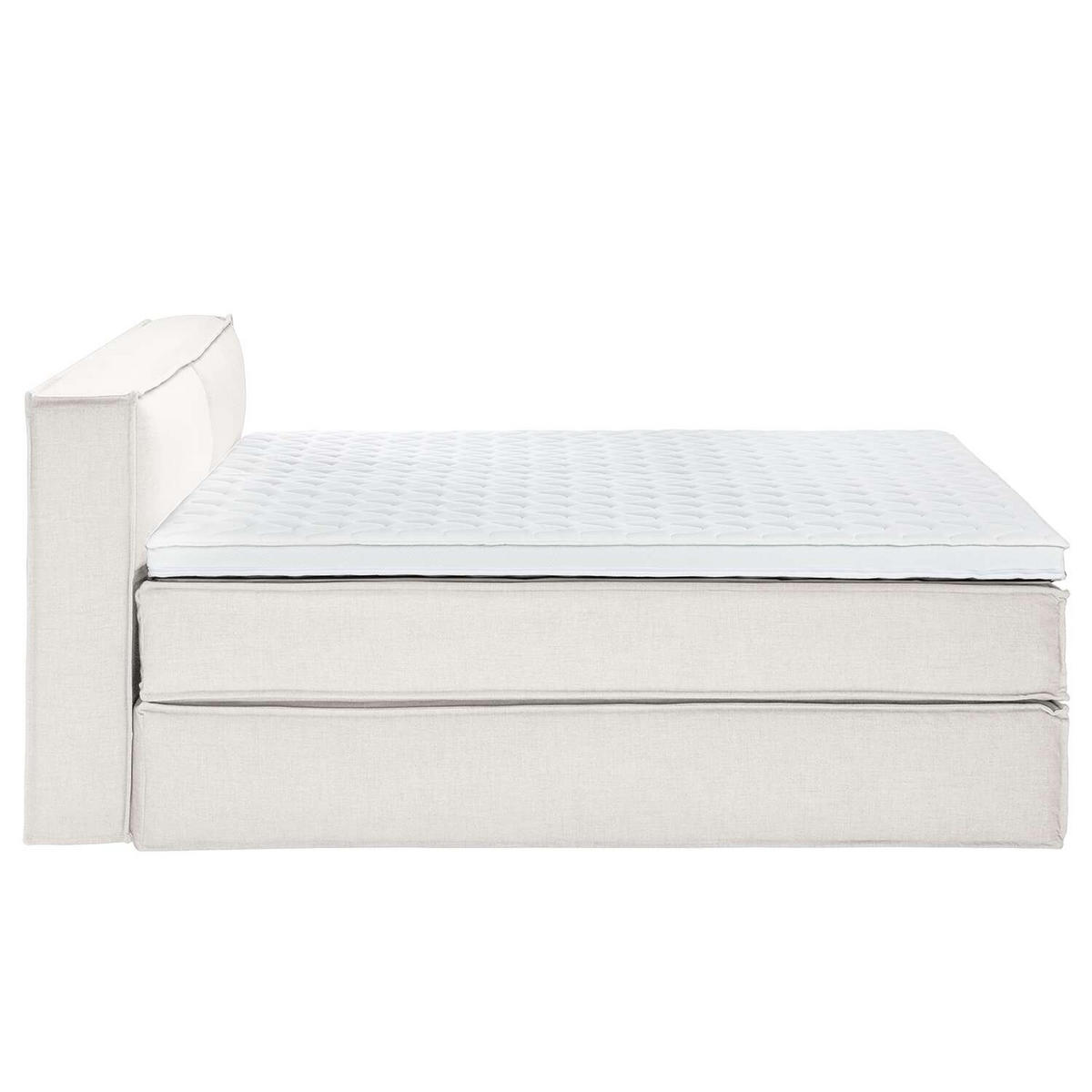BOXSPRINGBETT 200/200 cm  in Creme  - Creme/Schwarz, Design, Textil (200/200cm) - home24
