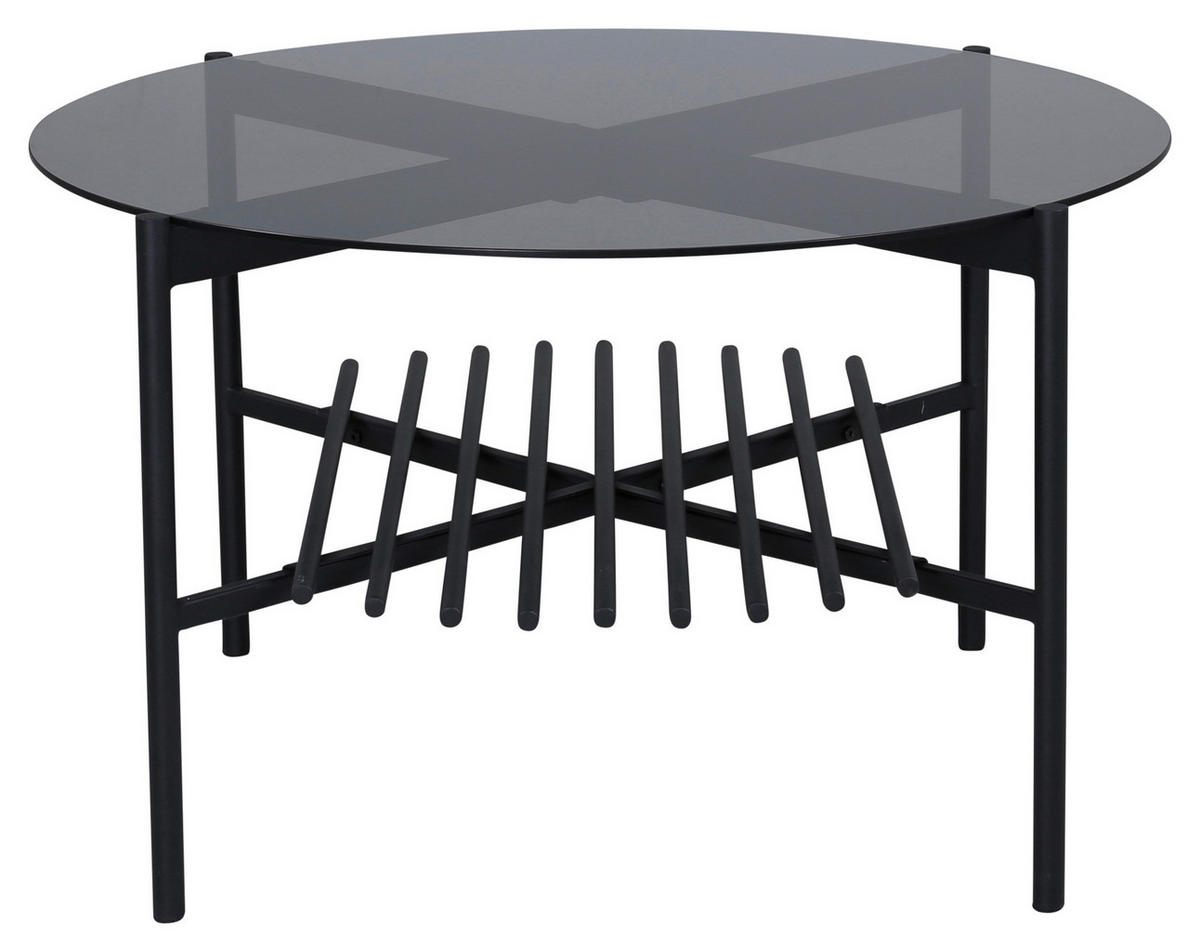 COUCHTISCH in Metall, Glas 80/80/45 cm  - Schwarz, Design, Glas/Metall (80/80/45cm) - Livetastic