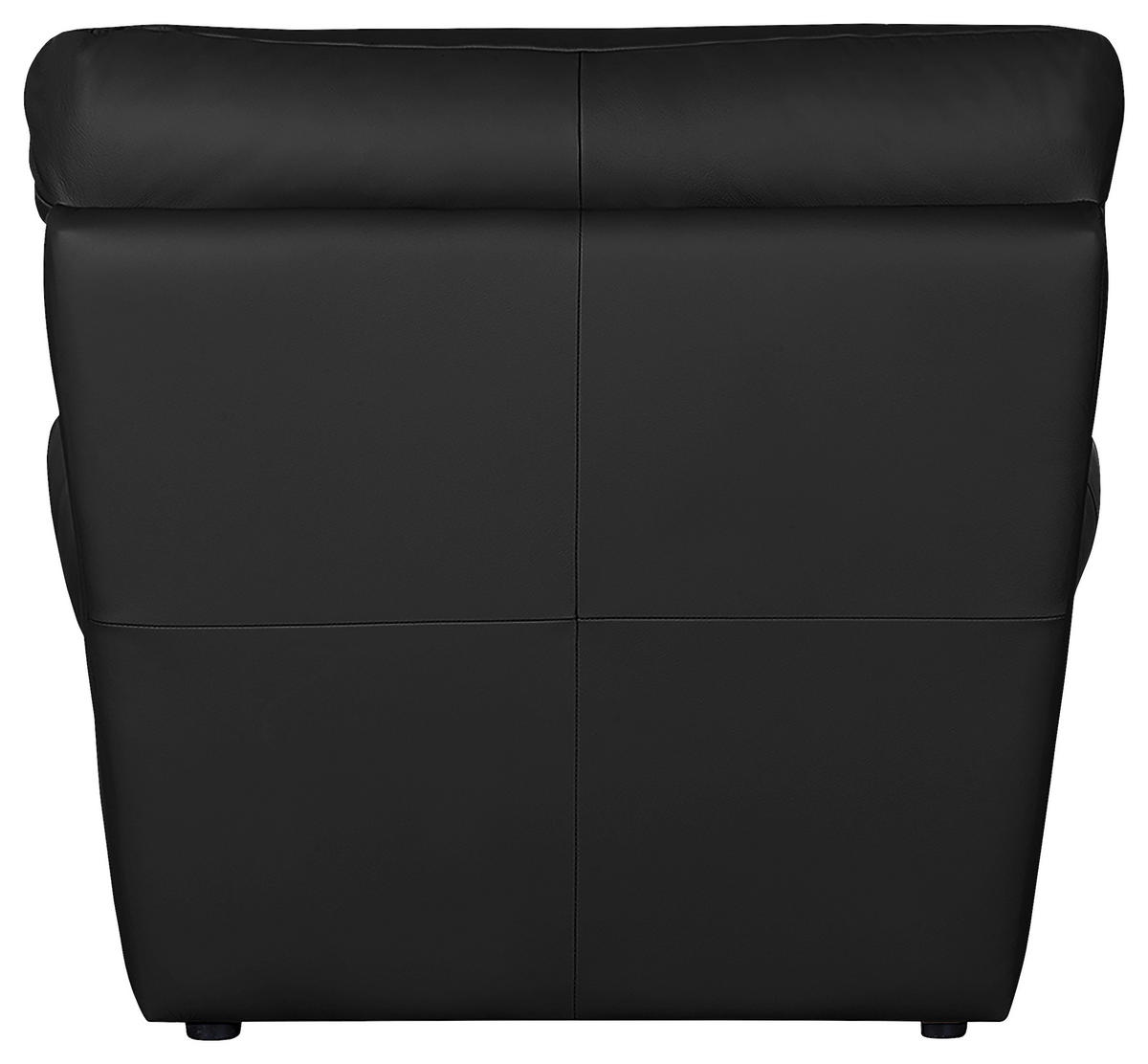 SESSEL in Echtleder Schwarz  - Schwarz, Design, Leder/Kunststoff (105/92/85cm) - Livetastic