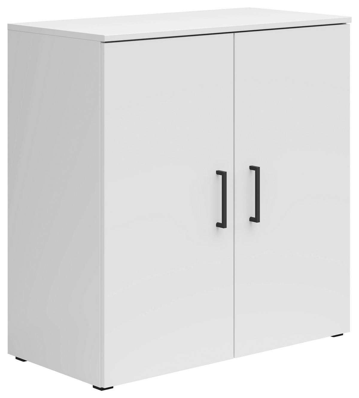KOMODA, biela, 80/83/40 cm - čierna/biela, Modern, kompozitné drevo/plast (80/83/40cm) - Carryhome