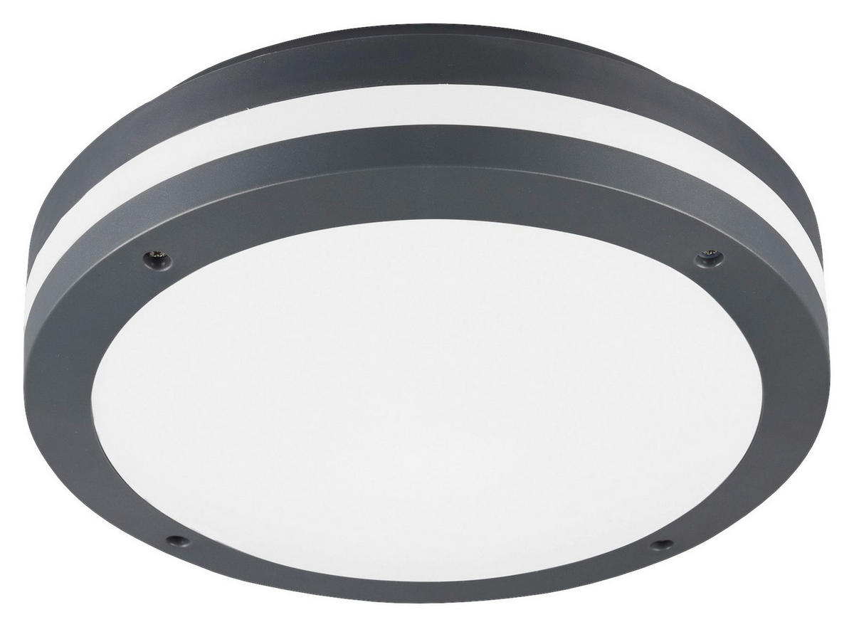 AUßENDECKENLEUCHTE 30/9 cm   - Anthrazit, Design, Kunststoff (30/9cm)