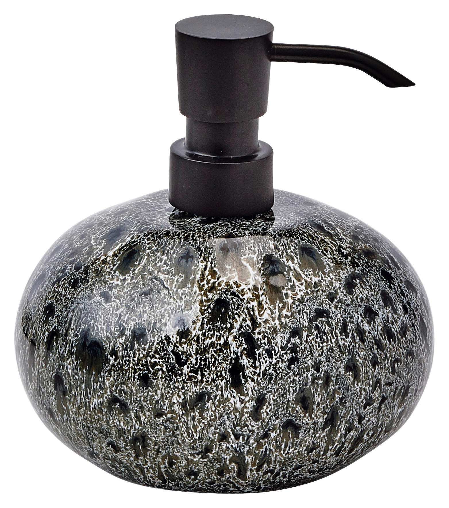 SEIFENSPENDER Ugo  - Schwarz/Olivgrün, Basics, Keramik (13/11/14cm) - Aquanova