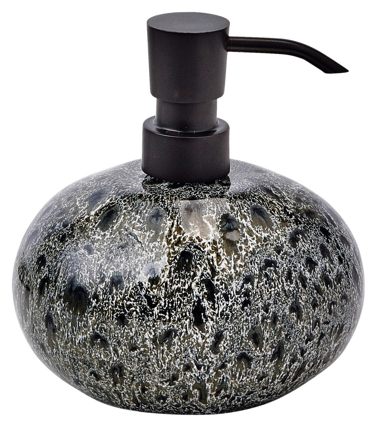 SEIFENSPENDER Ugo  - Schwarz/Olivgrün, Basics, Keramik (13/11/14cm) - Aquanova