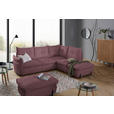 ECKSOFA in Bouclé Altrosa  - Schwarz/Altrosa, Design, Textil/Metall (250/220cm) - Xora