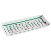 SERVIERPLATTE  - Türkis/Weiß, Basics, Keramik (26/11,20/2cm) - Boltze Home