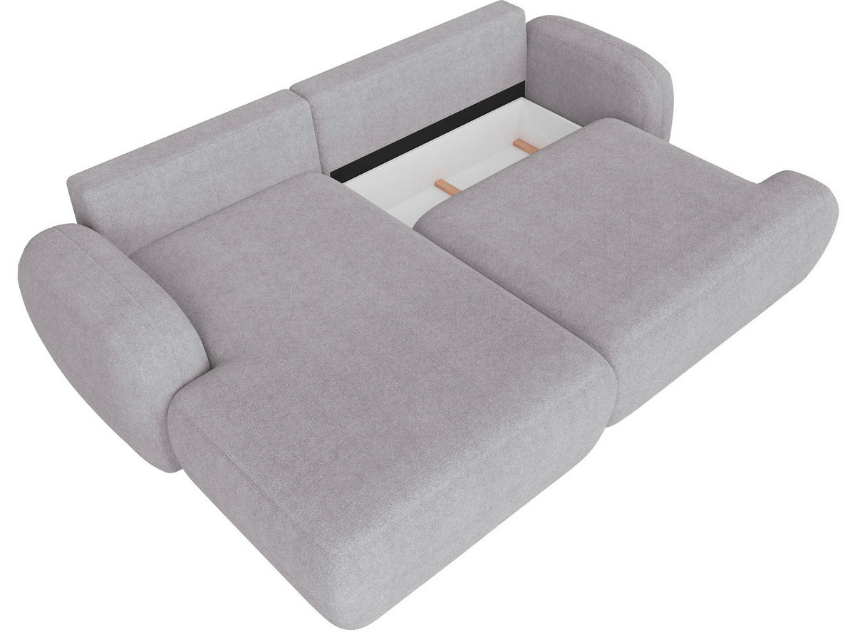 ECKSOFA Sevilla Plus in Bouclé Hellgrau  275/175 cm  - Hellgrau/Schwarz, Design, Kunststoff/Textil (275/175cm) - MID.YOU