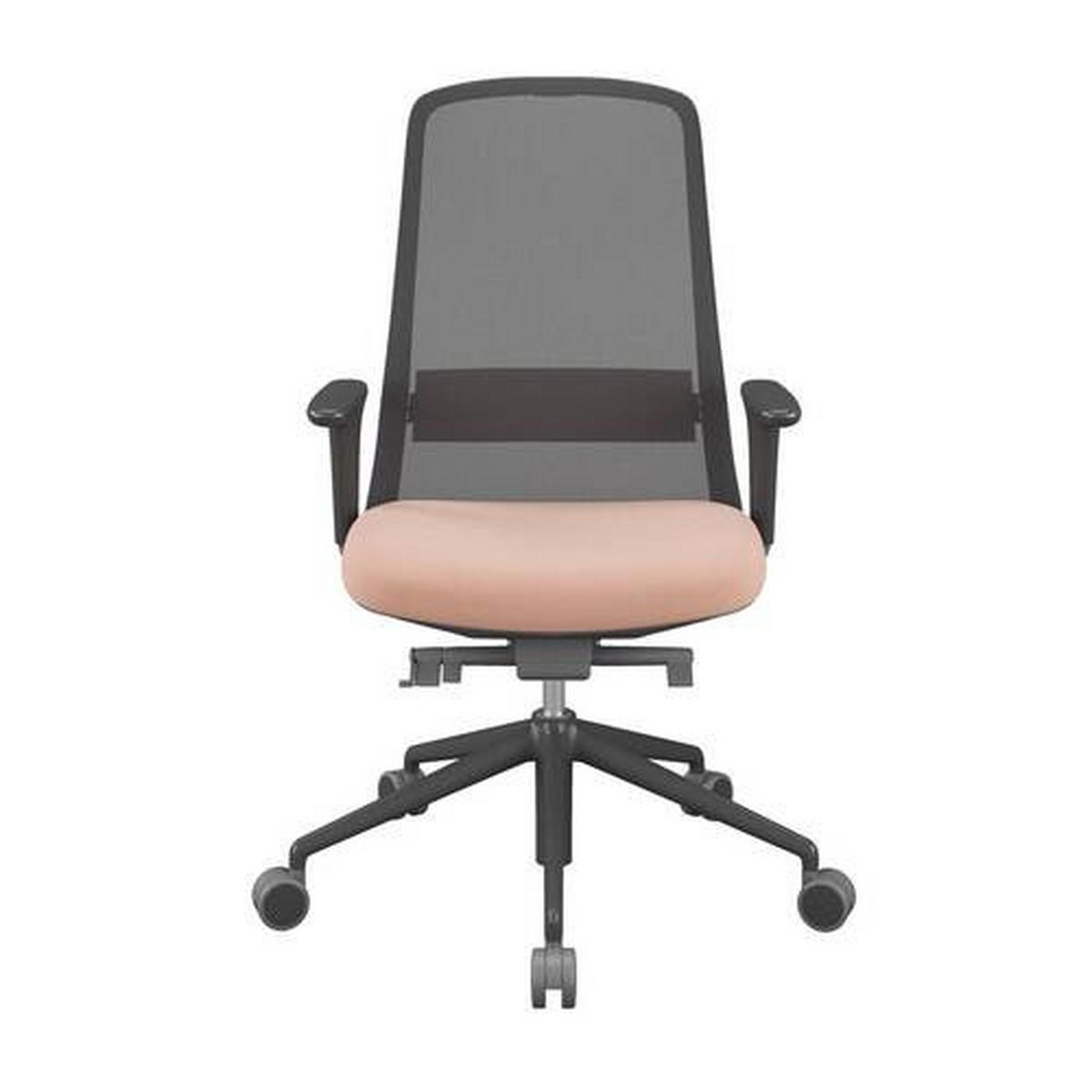 DREHSTUHL Netzbespannung, Webstoff Braun, Schwarz  - Schwarz/Braun, MODERN, Kunststoff/Textil (70/103-115/70cm)